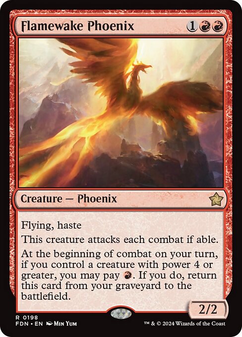 naokuroshop MTG [FDN][0198][赤][R][EN][炎跡のフェニックス/Flamewake Phoenix]（foil） NM