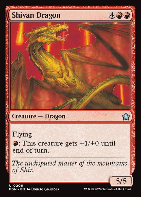 naokuroshop MTG [FDN][0206][赤][U][EN][シヴ山のドラゴン/Shivan Dragon] NM