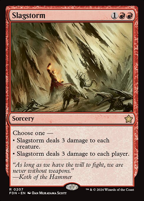 naokuroshop MTG [FDN][0207][赤][R][EN][金屑の嵐/Slagstorm]（foil） NM