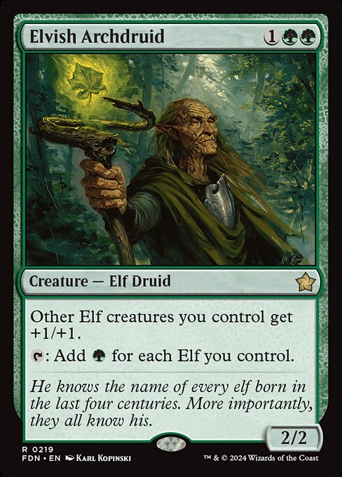 naokuroshop MTG [FDN][0219][緑][R][EN][エルフの大ドルイド/Elvish Archdruid] NM