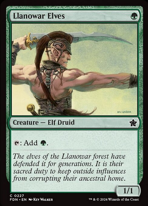 naokuroshop MTG [FDN][0227][緑][C][EN][ラノワールのエルフ/Llanowar Elves]（foil） NM