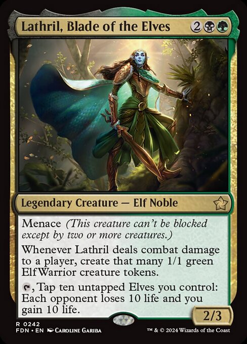 naokuroshop MTG [FDN][0242][多][R][EN][エルフの刃、ラスリル/Lathril, Blade of the Elves] NM