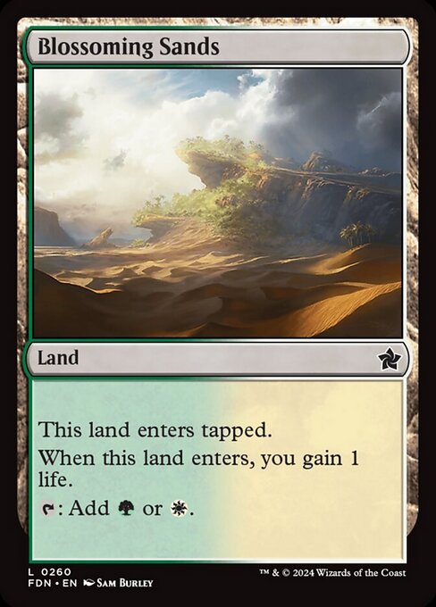 naokuroshop MTG [FDN][0260][土地][C][EN][花咲く砂地/Blossoming Sands]（foil） NM