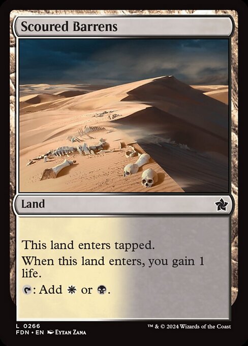 naokuroshop MTG [FDN][0266][土地][C][EN][磨かれたやせ地/Scoured Barrens]（foil） NM