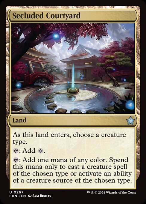 naokuroshop MTG [FDN][0267][土地][U][EN][閑静な中庭/Secluded Courtyard]（foil） NM