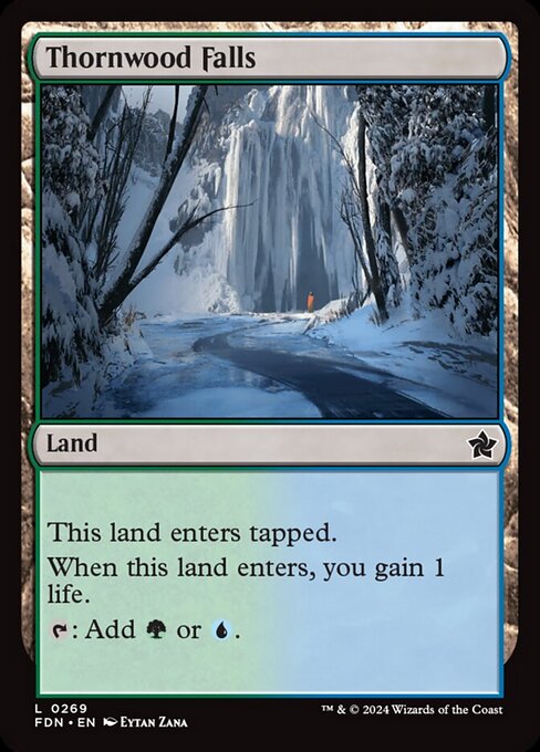 naokuroshop MTG [FDN][0269][土地][C][EN][茨森の滝/Thornwood Falls]（foil） NM