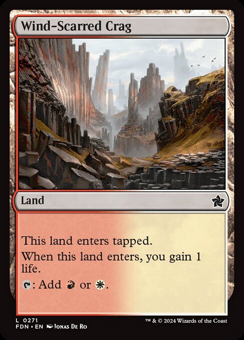 naokuroshop MTG [FDN][0271][土地][C][EN][風に削られた岩山/Wind-Scarred Crag]（foil） NM