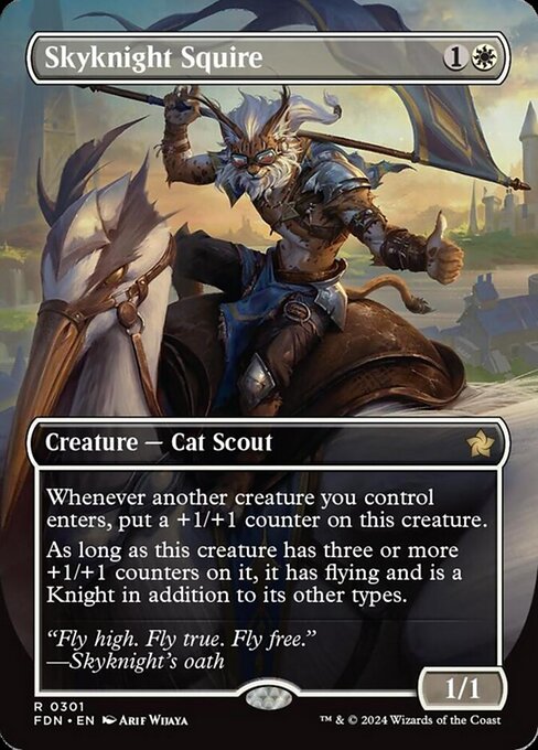 naokuroshop MTG [FDN][0301][白][R][EN][空騎士の従者/Skyknight Squire]（foil） NM