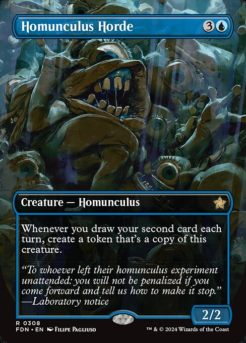 naokuroshop MTG [FDN][0308][青][R][EN][ホムンクルスの大群/Homunculus Horde]（foil） NM