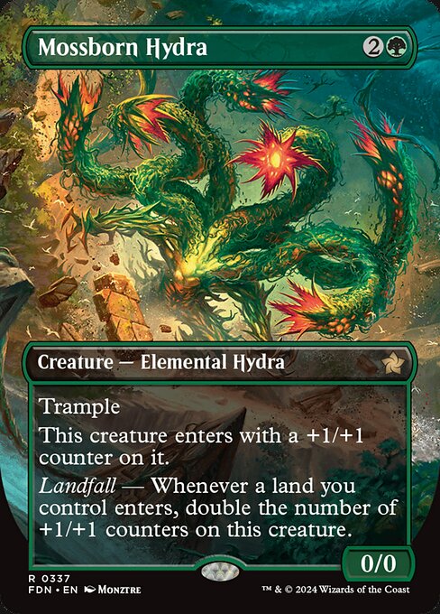 naokuroshop MTG [FDN][0337][緑][R][EN][苔生まれのハイドラ/Mossborn Hydra]（foil） NM