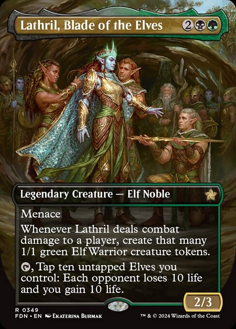 naokuroshop MTG [FDN][0349][多][R][EN][エルフの刃、ラスリル/Lathril, Blade of the Elves]（foil） NM