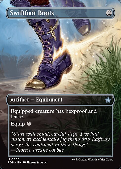 naokuroshop MTG [FDN][0355][茶][U][EN][速足のブーツ/Swiftfoot Boots]（foil） NM