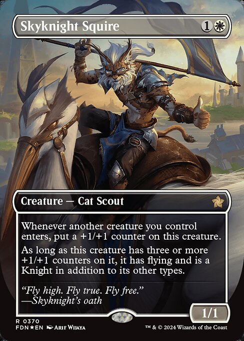 naokuroshop MTG [FDN][0370][白][R][EN][空騎士の従者/Skyknight Squire]（foil） NM