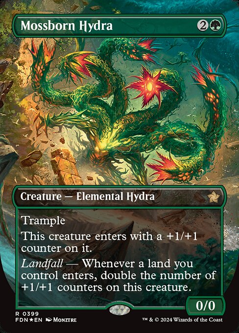 naokuroshop MTG [FDN][0399][緑][R][EN][苔生まれのハイドラ/Mossborn Hydra]（foil） NM