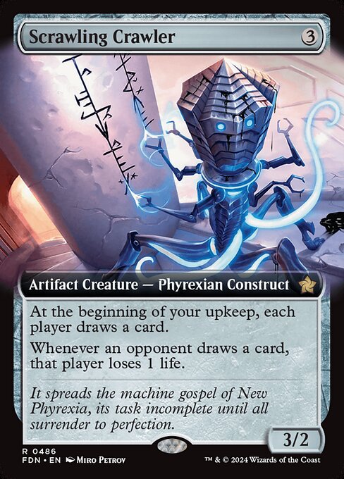 naokuroshop MTG [FDN][0486][茶][R][EN][這いまわる落書き屋/Scrawling Crawler]（foil） NM