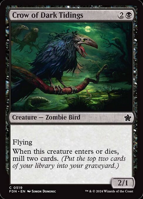 naokuroshop MTG [FDN][0519][黒][C][EN][闇告げカラス/Crow of Dark Tidings] NM