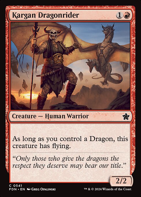 naokuroshop MTG [FDN][0541][赤][C][EN][カルガの竜騎兵/Kargan Dragonrider] NM