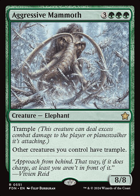 naokuroshop MTG [FDN][0551][緑][R][EN][攻撃的なマンモス/Aggressive Mammoth] NM