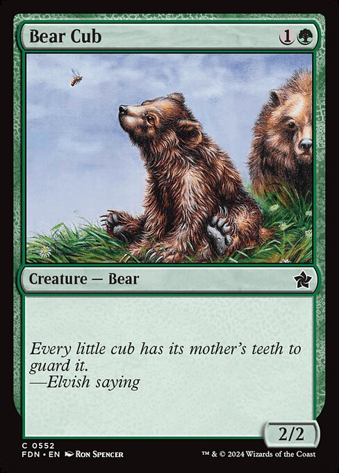 naokuroshop MTG [FDN][0552][緑][C][EN][仔熊/Bear Cub] NM