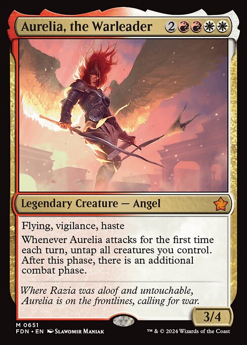 naokuroshop MTG [FDN][0651][多][M][EN][戦導者オレリア/Aurelia, the Warleader] NM