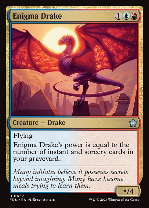 naokuroshop MTG [FDN][0657][多][U][EN][奇怪なドレイク/Enigma Drake] NM