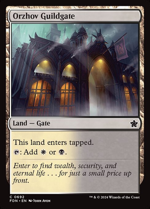 naokuroshop MTG [FDN][0692][土地][C][EN][オルゾフのギルド門/Orzhov Guildgate] NM