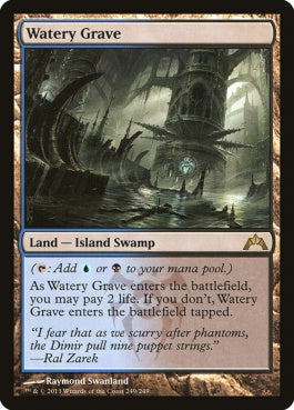 naokuroshop MTG [GTC][249][土地][R][EN][湿った墓/Watery Grave] NM