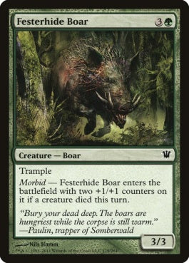 naokuroshop MTG [ISD][179][緑][C][EN][ただれ皮の猪/Festerhide Boar] NM