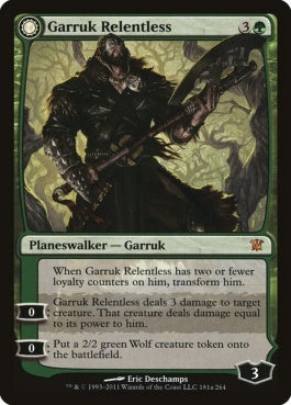 naokuroshop MTG [ISD][181][緑][M][EN][情け知らずのガラク/Garruk Relentless]（foil） NM