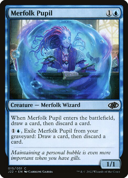 naokuroshop MTG [J22][015][青][C][EN][マーフォークの学徒/Merfolk Pupil] NM