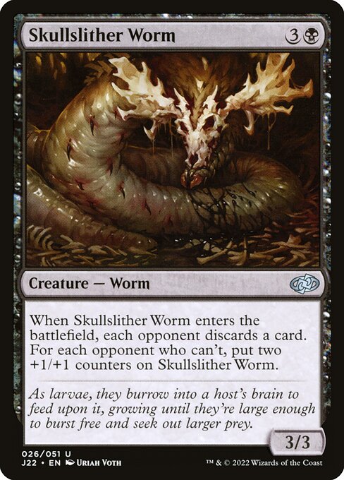 naokuroshop MTG [J22][026][黒][U][EN][頭蓋滑り蟲/Skullslither Worm] NM