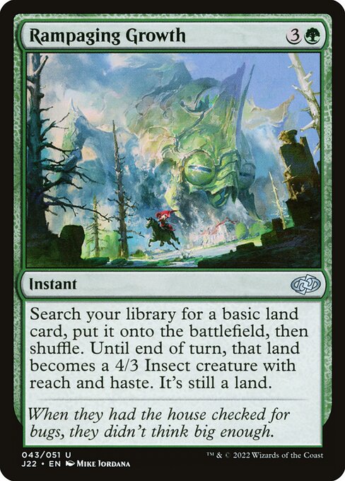 naokuroshop MTG [J22][043][緑][U][EN][猛り狂う成長/Rampaging Growth] NM
