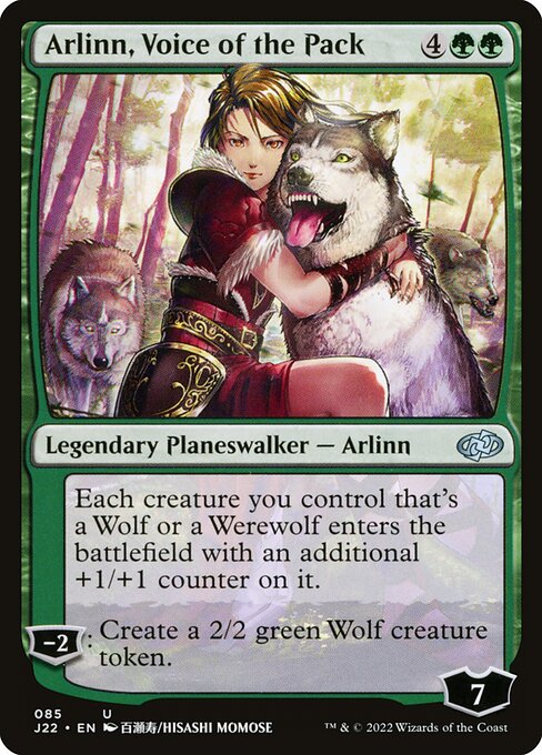 naokuroshop MTG [J22][085][緑][U][EN][群れの声、アーリン/Arlinn, Voice of the Pack] NM