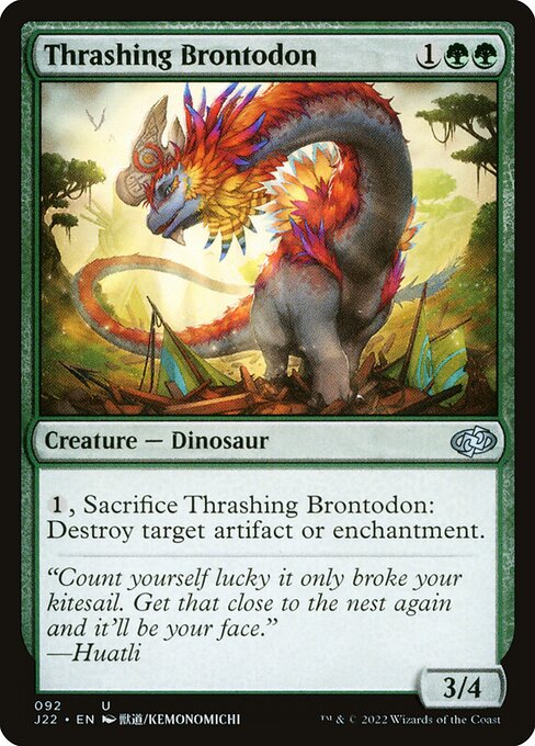 naokuroshop MTG [J22][092][緑][U][EN][打ち壊すブロントドン/Thrashing Brontodon] NM