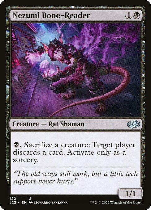 naokuroshop MTG [J22][122][黒][U][EN][鼠の骨読み/Nezumi Bone-Reader] NM