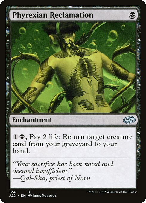 naokuroshop MTG [J22][124][黒][U][EN][ファイレクシア流再利用/Phyrexian Reclamation] NM