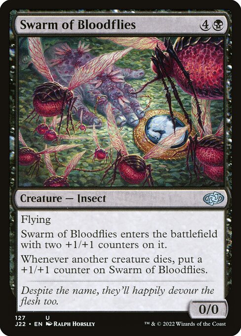 naokuroshop MTG [J22][127][黒][U][EN][血蠅の大群/Swarm of Bloodflies] NM