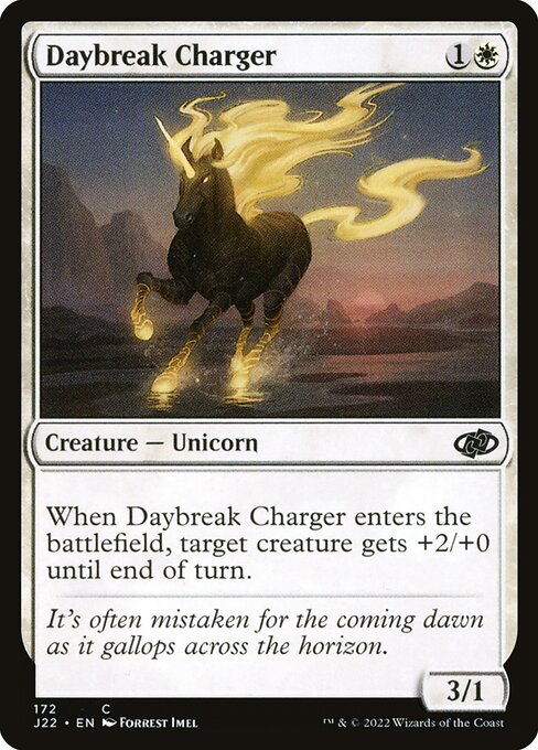 naokuroshop MTG [J22][172][白][C][EN][夜明けの突撃獣/Daybreak Charger] NM