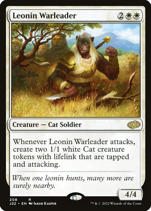 naokuroshop MTG [J22][208][白][R][EN][レオニンの戦導者/Leonin Warleader] NM