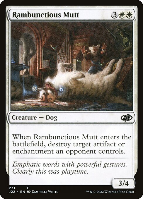 naokuroshop MTG [J22][231][白][C][EN][やんちゃな犬/Rambunctious Mutt] NM