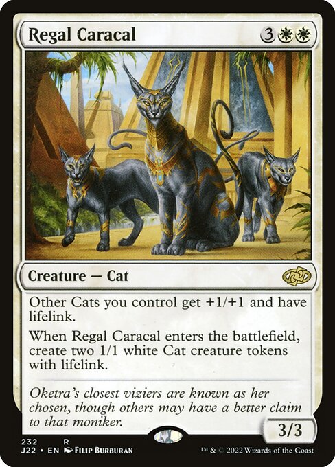 naokuroshop MTG [J22][232][白][R][EN][威厳あるカラカル/Regal Caracal] NM