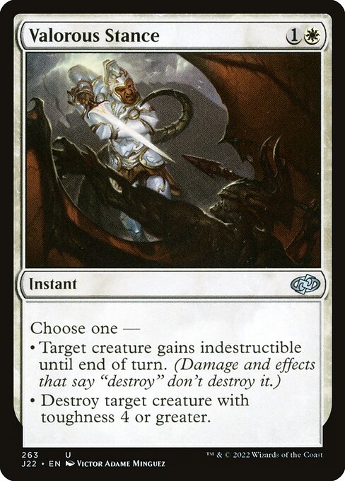 naokuroshop MTG [J22][263][白][U][EN][勇敢な姿勢/Valorous Stance] NM