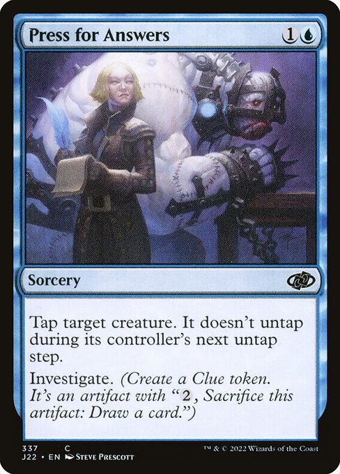 naokuroshop MTG [J22][337][青][C][EN][回答の強要/Press for Answers] NM