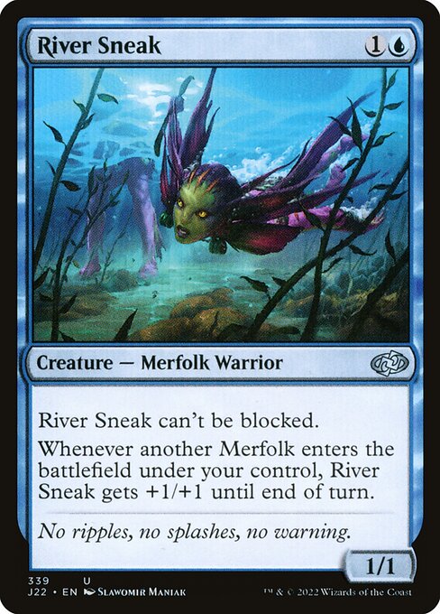 naokuroshop MTG [J22][339][青][U][EN][川潜み/River Sneak] NM