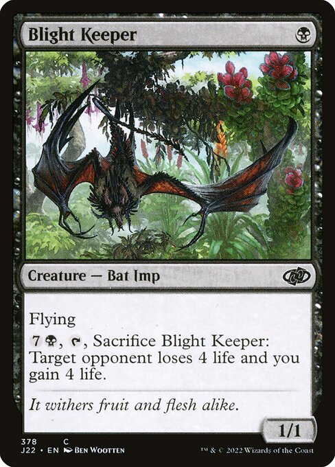 naokuroshop MTG [J22][378][黒][C][EN][立ち枯れの守り手/Blight Keeper] NM