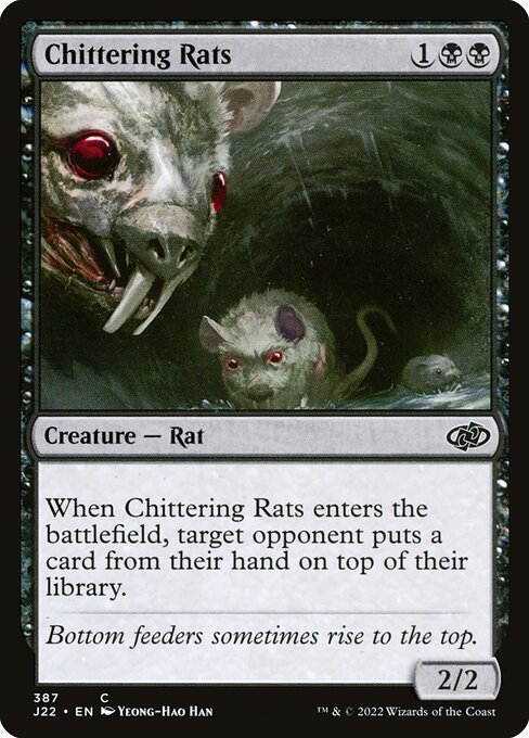 naokuroshop MTG [J22][387][黒][C][EN][騒がしいネズミ/Chittering Rats] NM