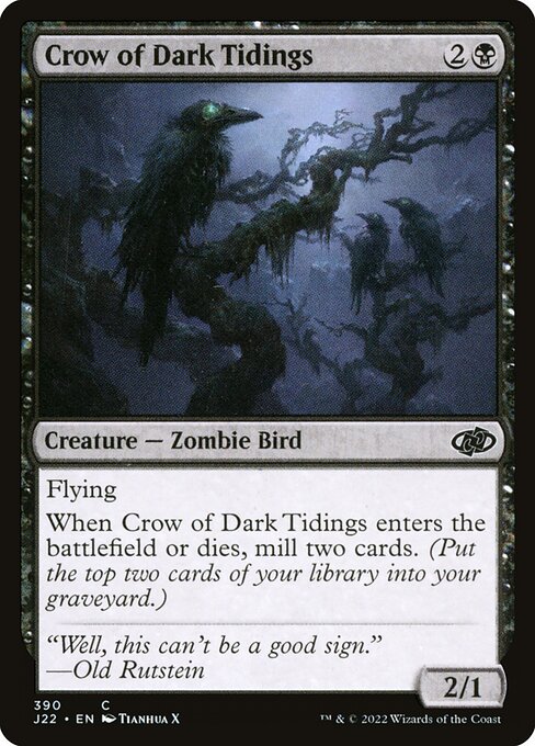 naokuroshop MTG [J22][390][黒][C][EN][闇告げカラス/Crow of Dark Tidings] NM