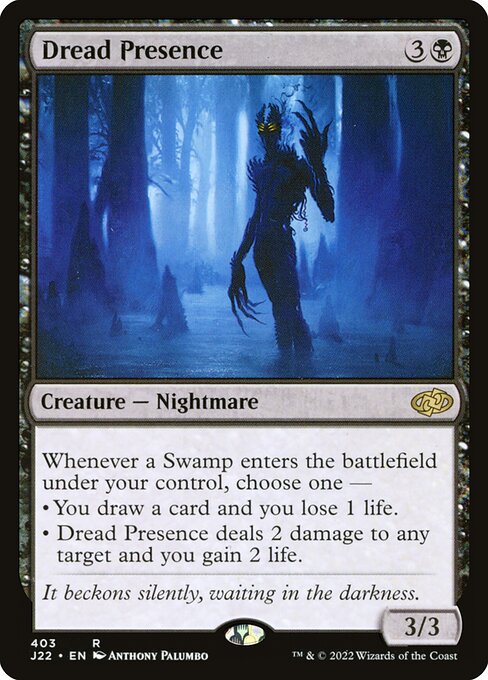 naokuroshop MTG [J22][403][黒][R][EN][戦慄の存在/Dread Presence] NM