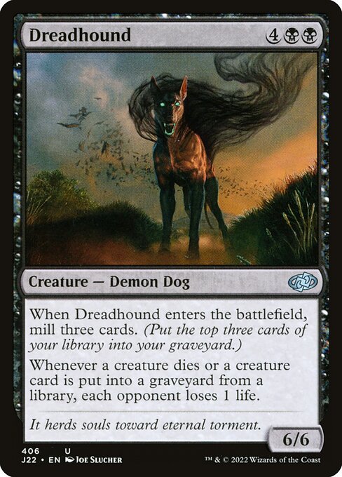 naokuroshop MTG [J22][406][黒][U][EN][戦慄の猟犬/Dreadhound] NM