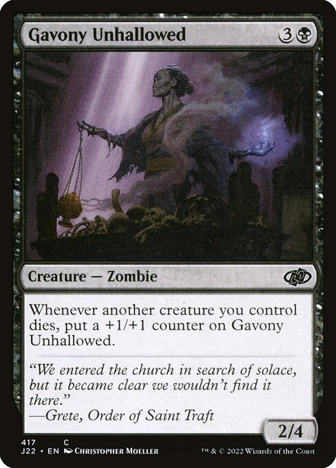 naokuroshop MTG [J22][417][黒][C][EN][ガヴォニーの不浄なるもの/Gavony Unhallowed] NM